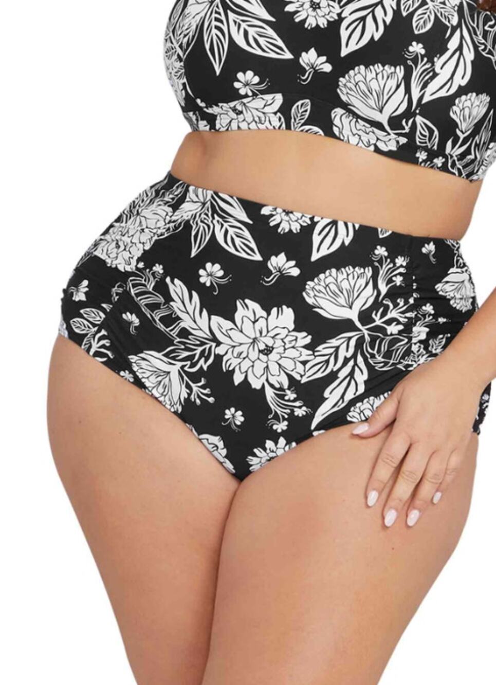 ARTESANDS Raphael High Waist Swim Bottoms 20W Black Opus Print Pant NWT
